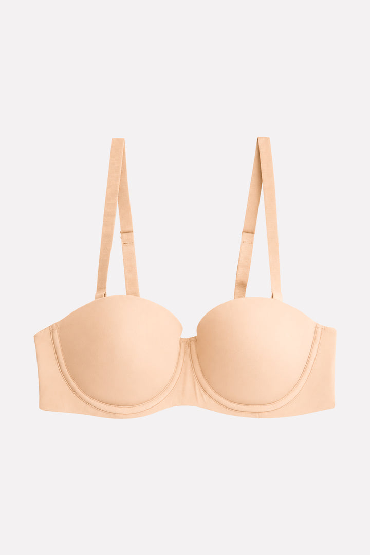 Womens Padded Underwire Adjustable Straps Balconette Bra