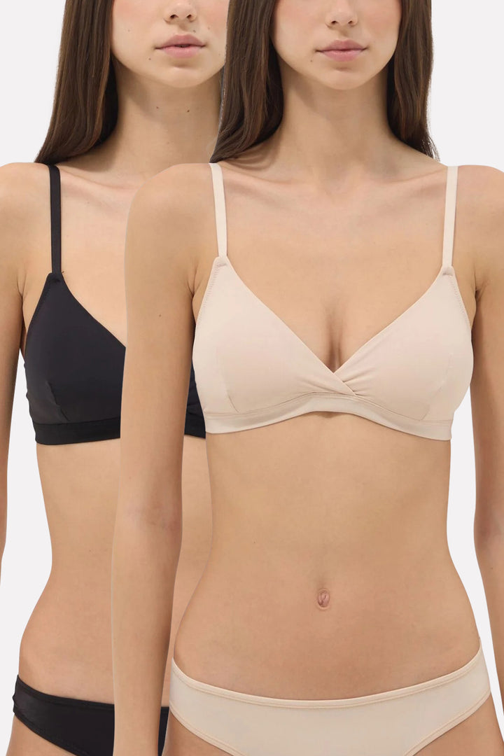 Womens Soft Stretch Fabric Adjustable Straps Triangle Bra