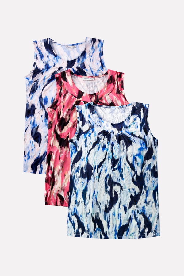 Womens Soft Summer Friendly Sleeveless Printed Tank Top