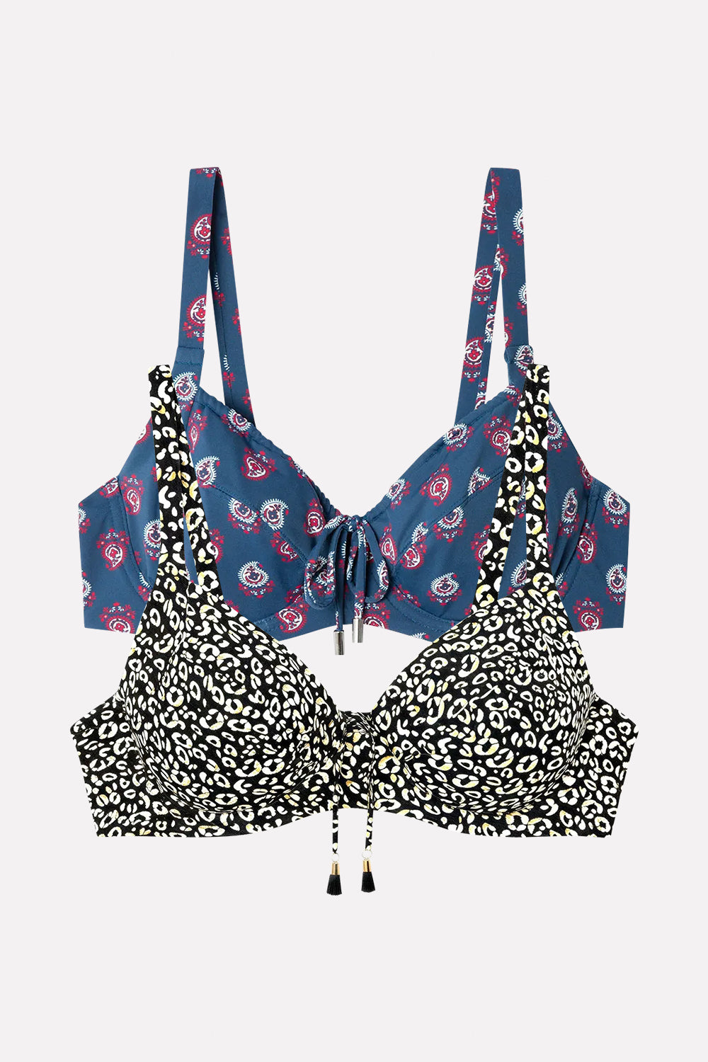 Womens Printed Underwired Non-Padded Bikini Bra