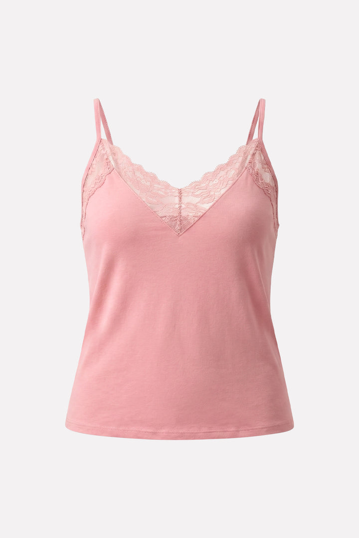 Womens Soft Cotton Adjustable Strap Lace Camisole Tank Top