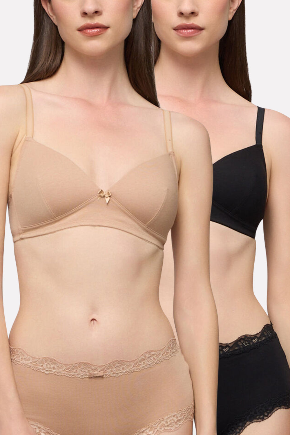 Womens Padded Triangle Stretch Cotton Wireless Bra