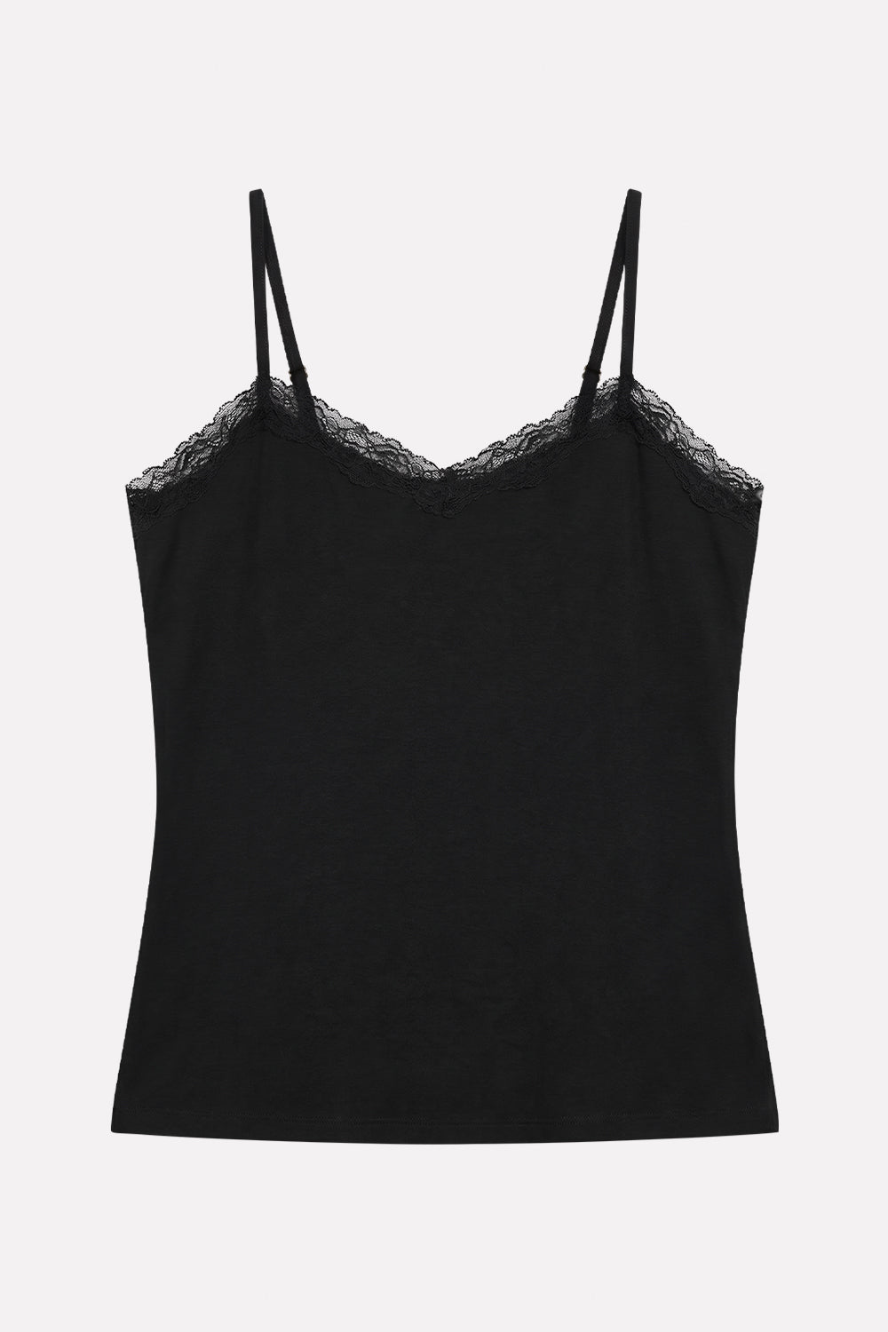 Women’s Lace Trim Camisole Adjustable Straps Tank Top