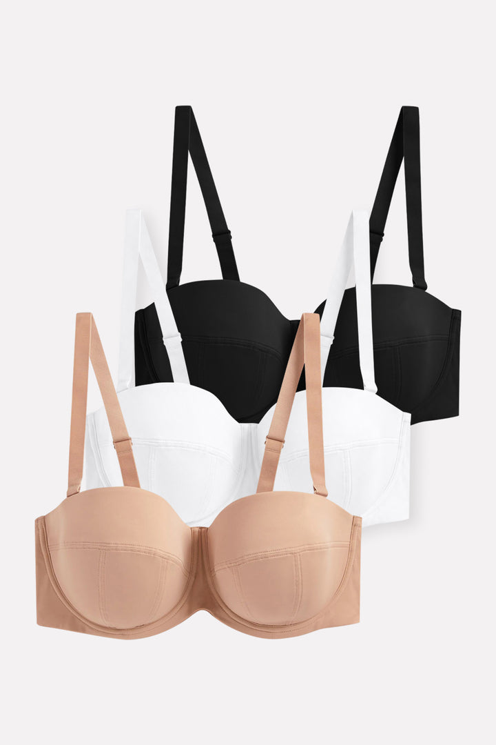 Womens Lightly Padded Strapless Multiway Underwired Bra