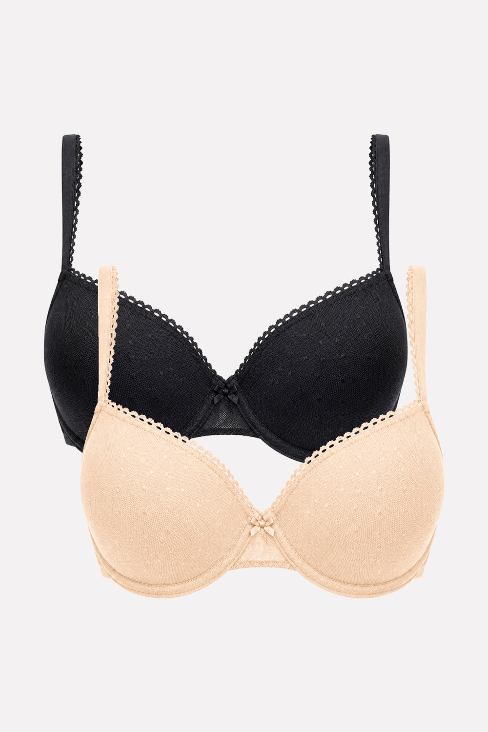 Womens Lightly Padded Plumetis Mesh Underwired Convertible Bra