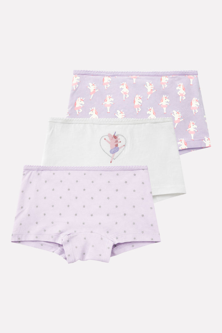 Pack of 3 Girls Premium Soft Cotton Boyshort Panties