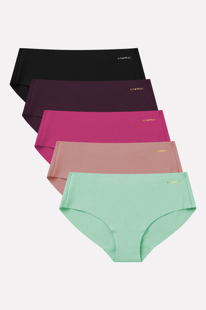 Womens Seamless Mid Rise Invisible Hipster Bikini Panty
