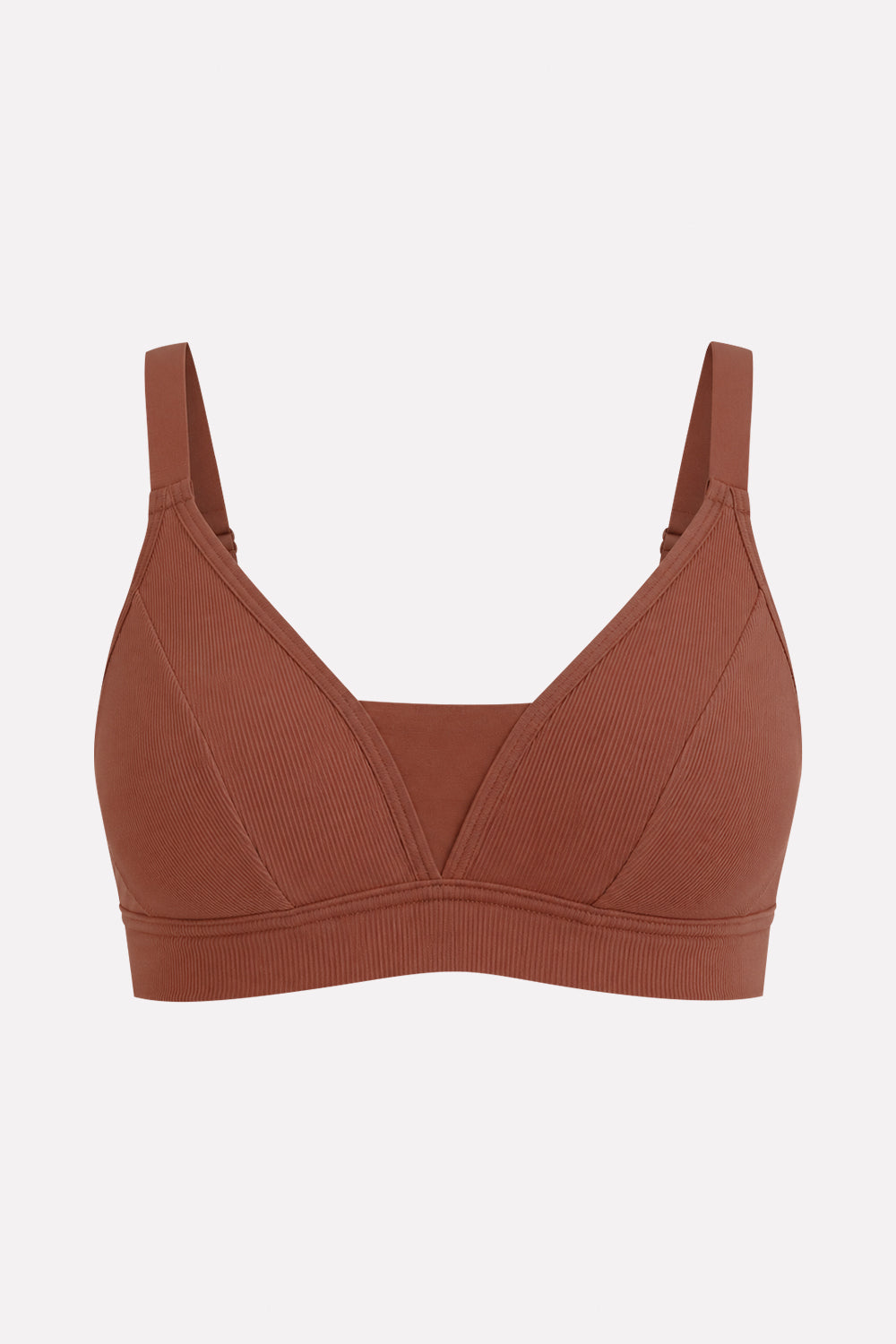 Womens Soft Stretch Ribbed Wire-Free Support Bra