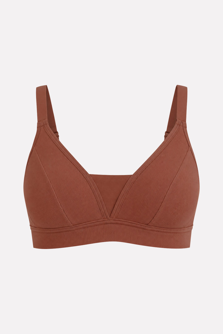 Womens Soft Stretch Ribbed Wire-Free Support Bra