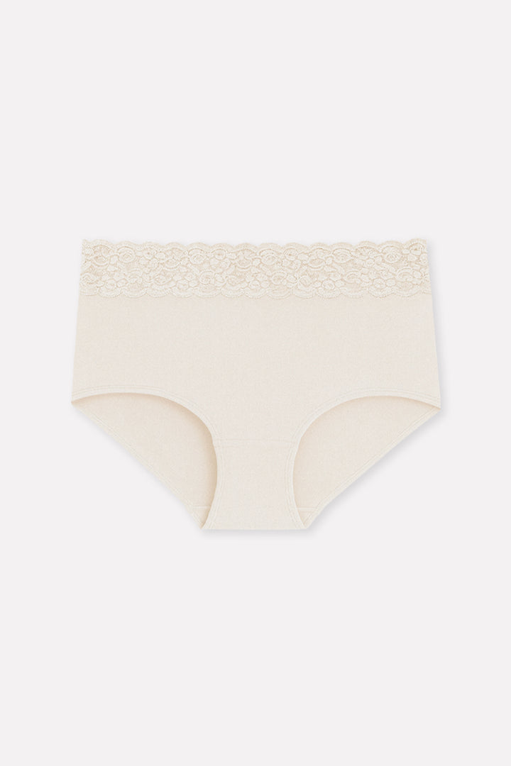 Womens Mid Waist Hipster Lace Brief Panty