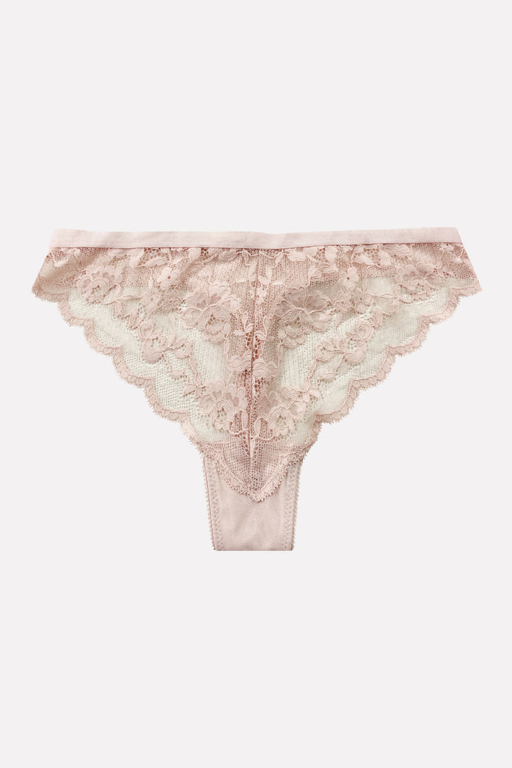 Ladies Mid Rise Lace Front Thong