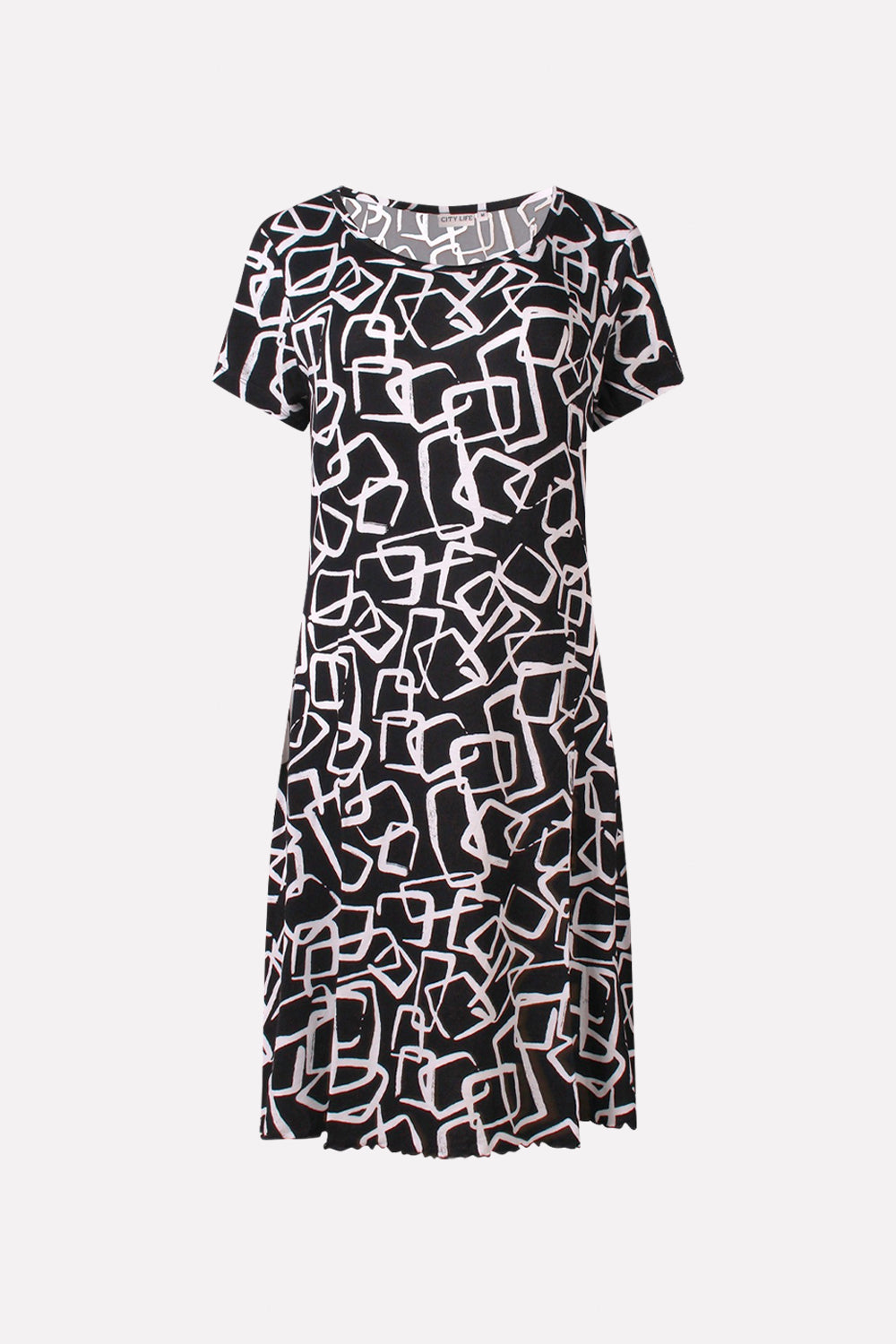 Womens Printed Short Sleeve Soft Stretch Casual Night Dress