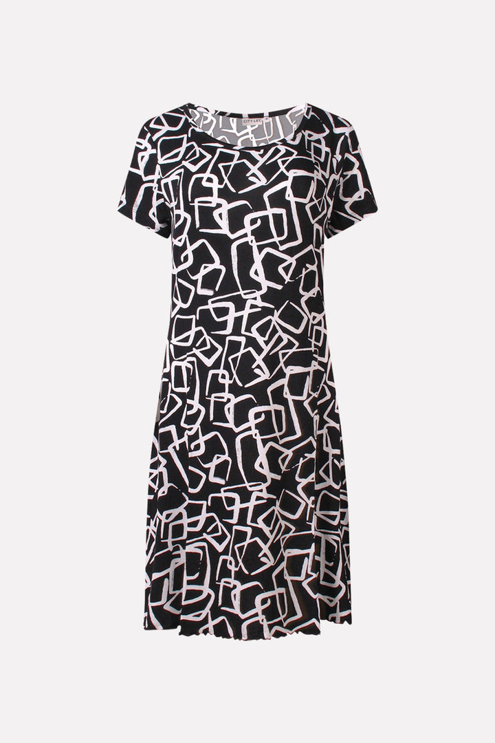 Womens Printed Short Sleeve Soft Stretch Casual Night Dress