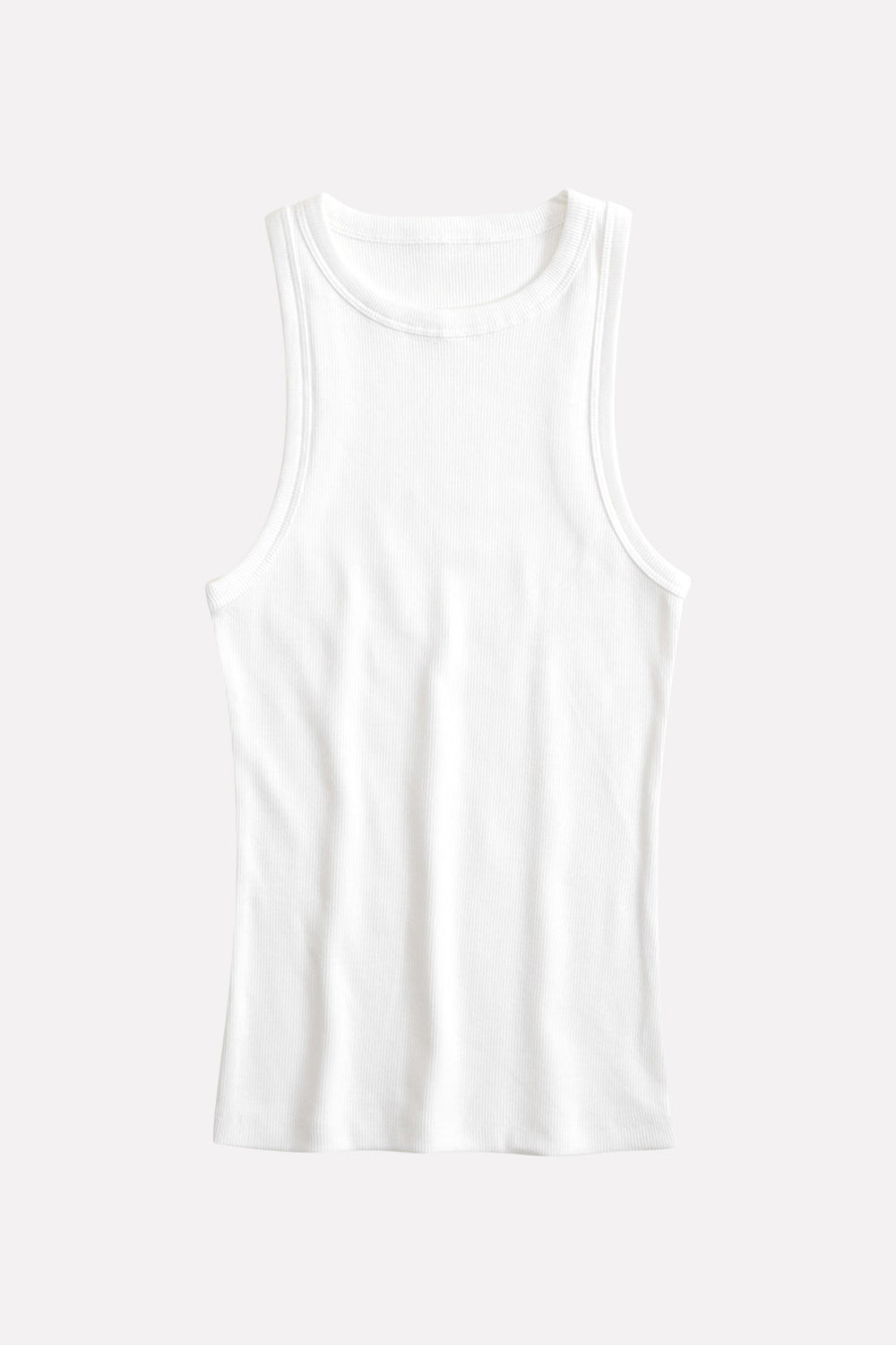 Womens Slim-Fit High Neck Ribbed Cotton Tank Top