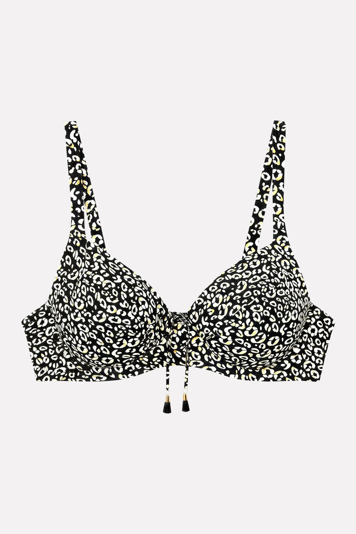 Womens Printed Underwired Non-Padded Bikini Bra
