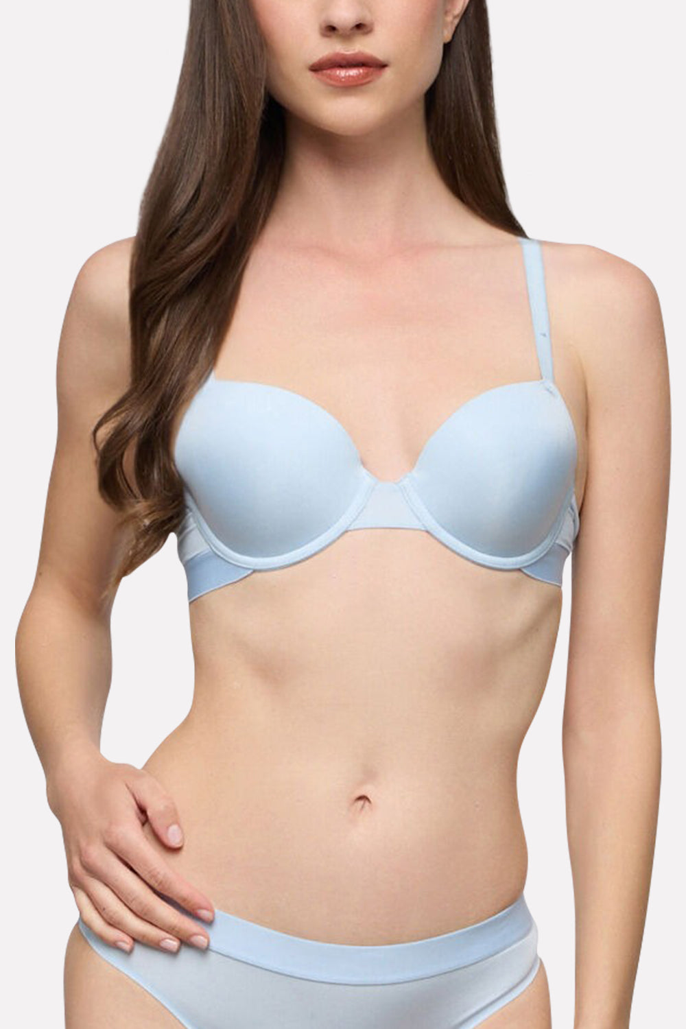 Womens Stretch Microfiber Padded Underwired Balconette Bra