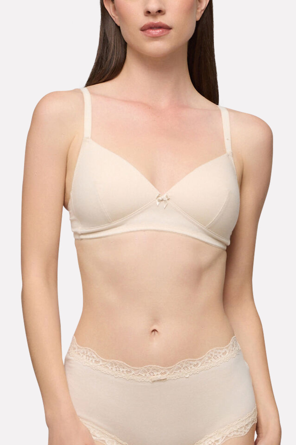 Womens Padded Triangle Stretch Cotton Wireless Bra