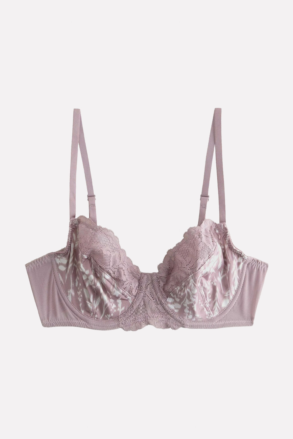 Womens Black Non-Padded Full Cup Underwired Floral Lace Bra