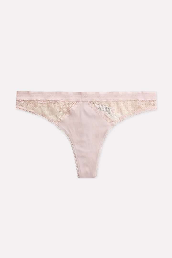 Ladies Mid Rise Cotton Lace Thong