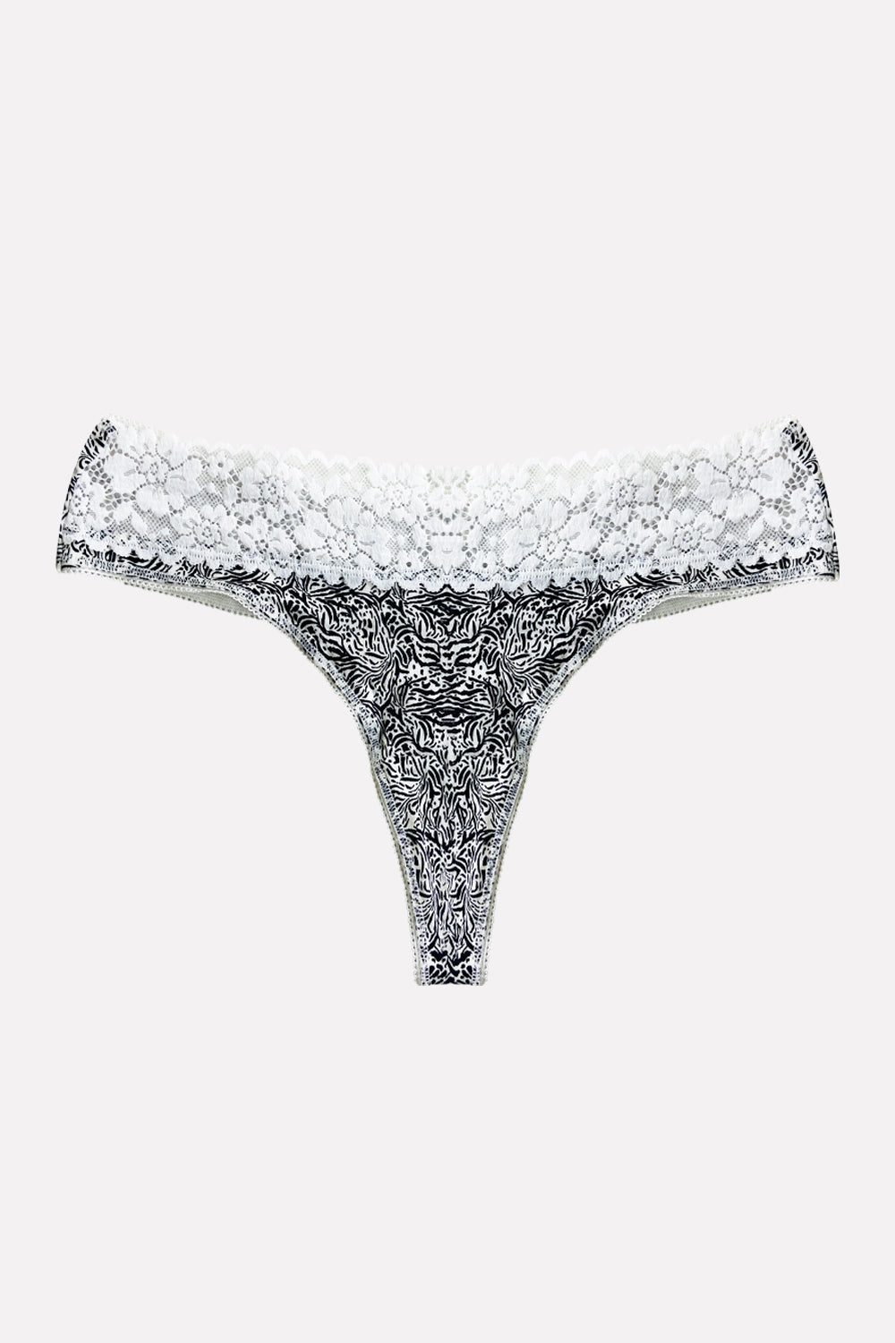Ladies Mid Rise Lace Front Thong