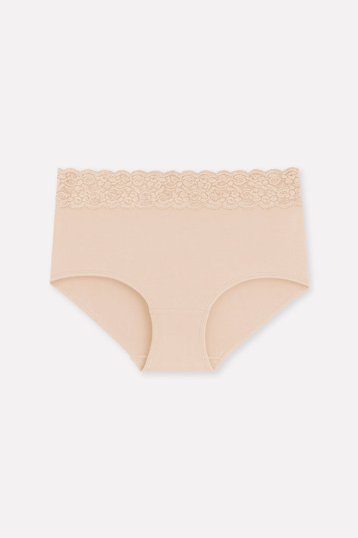 Womens Mid Waist Hipster Lace Brief Panty