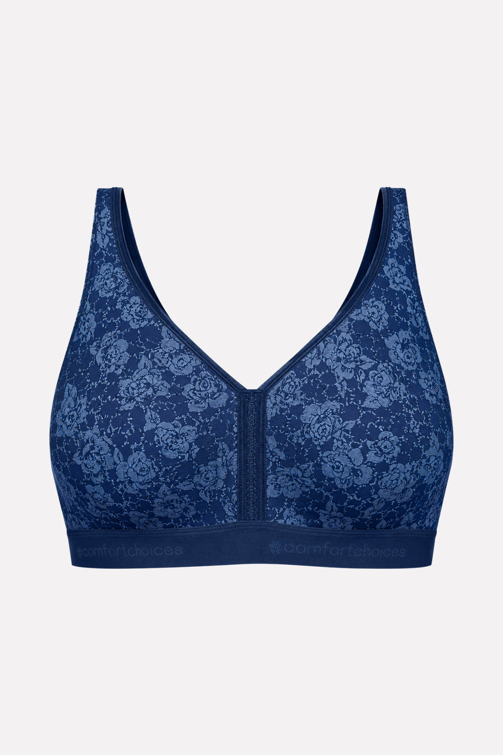 Womens Plus Size Wireless Back-Close Cotton Lounge Bra