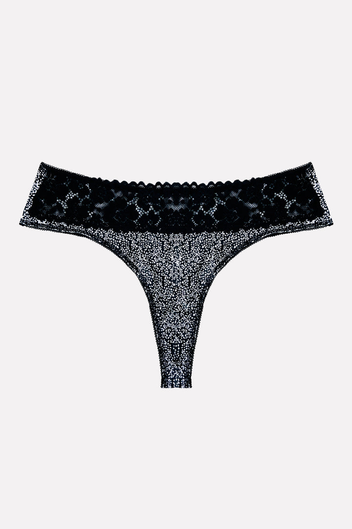 Ladies Mid Rise Lace Front Thong