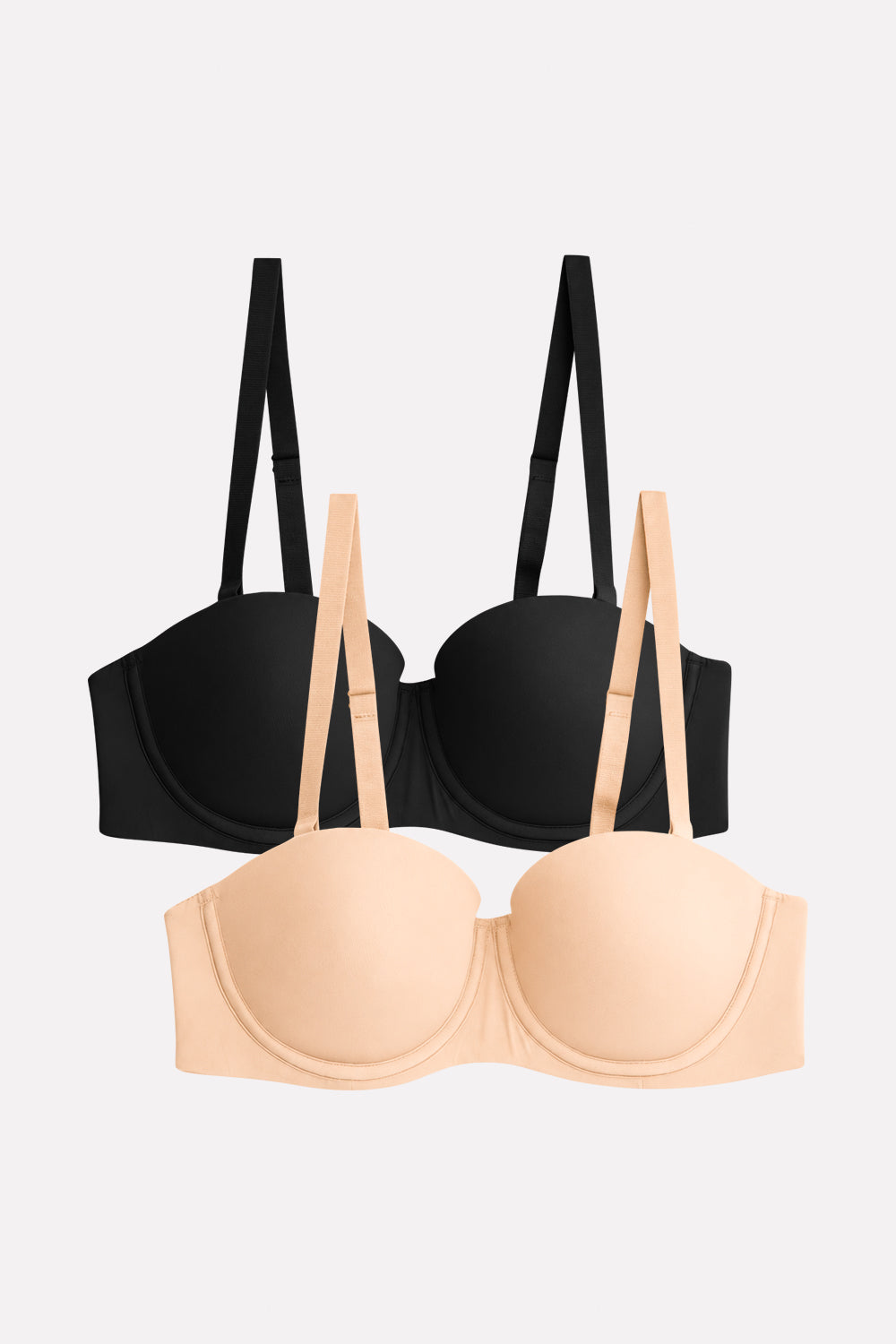 Womens Padded Underwire Adjustable Straps Balconette Bra