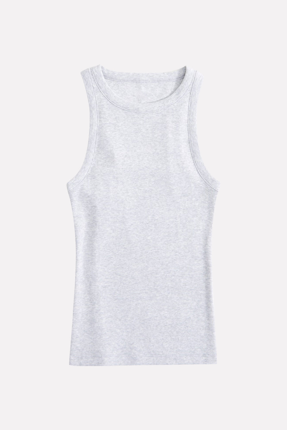 Womens Slim-Fit High Neck Ribbed Cotton Tank Top