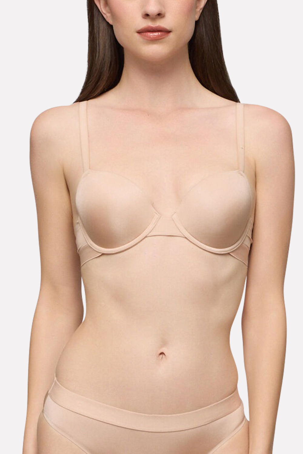 Womens Stretch Microfiber Padded Underwired Balconette Bra