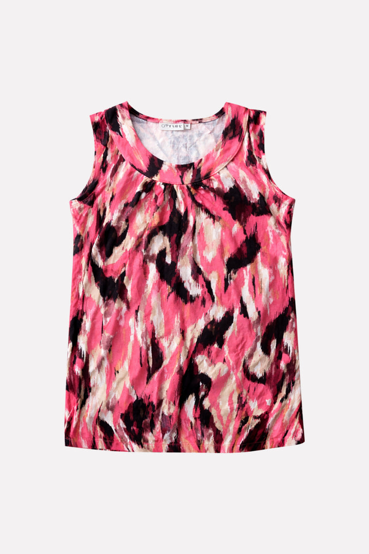 Womens Soft Summer Friendly Sleeveless Printed Tank Top