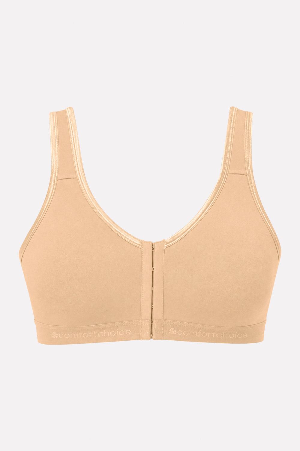 Womens Plus Size Wireless Front-Close Cotton Lounge Bra