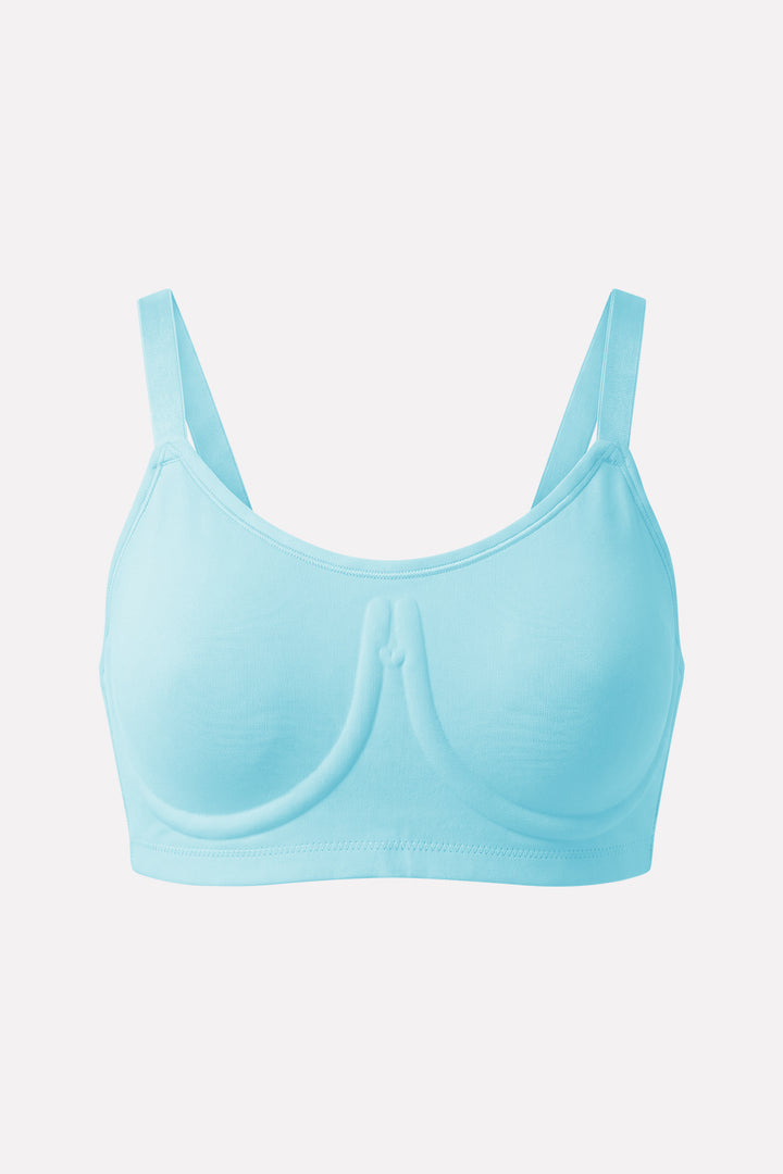 Womens Full Coverage Wire-Free Adjustable Straps T-Shirt Bra