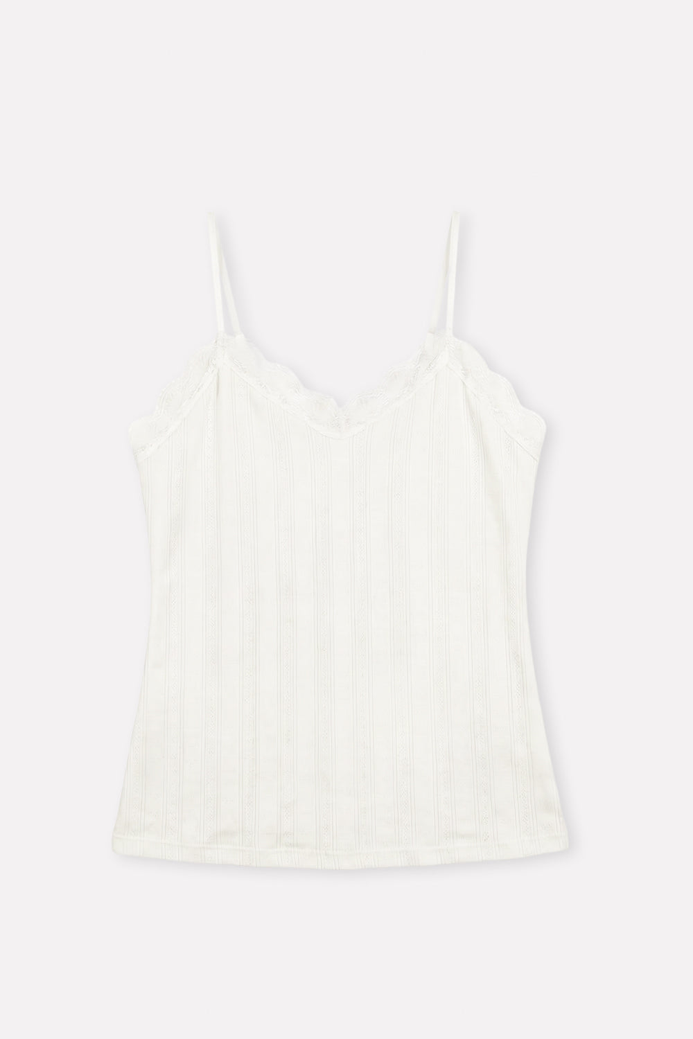 Womens Lace Trim Ribbed Slim Fit Adjustable Strap Camisole Tank Top