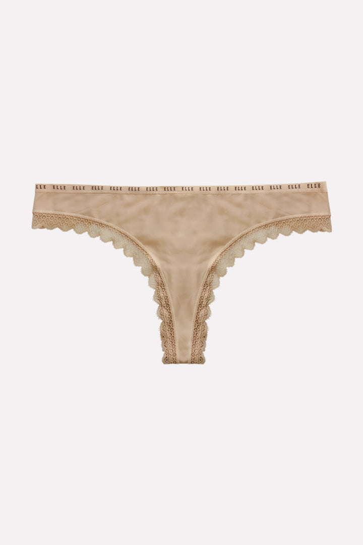 Ladies Mid Rise Microfiber Lace Thong