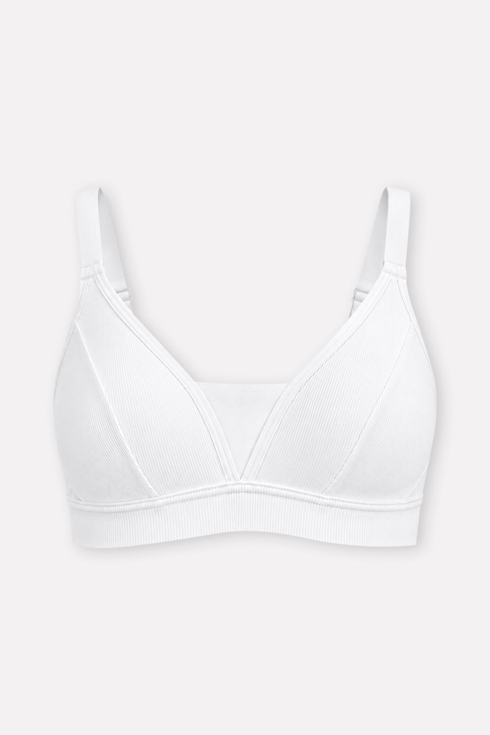Womens Soft Stretch Ribbed Wire-Free Support Bra