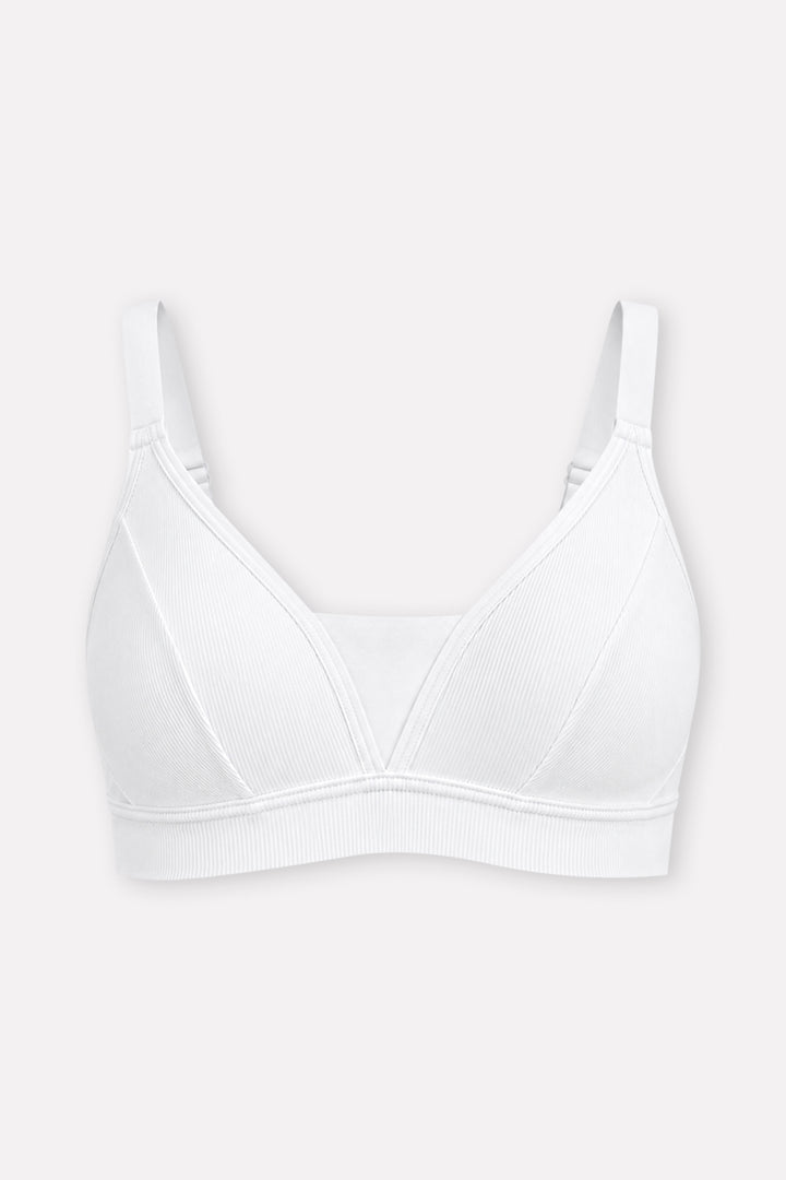 Womens Soft Stretch Ribbed Wire-Free Support Bra
