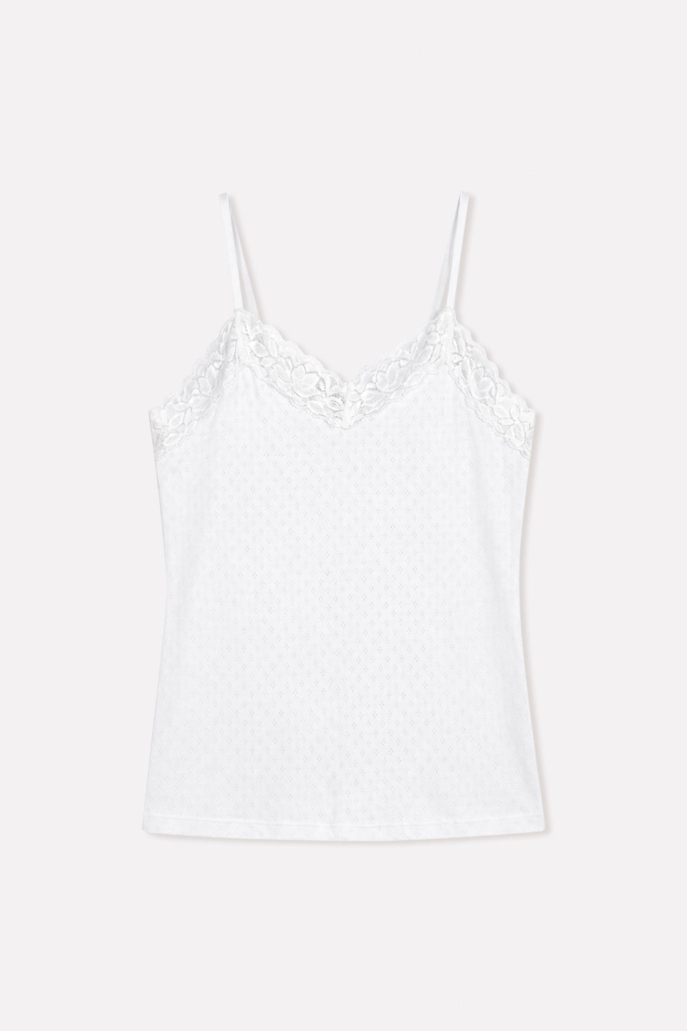 Womens Lace Trim Cotton Camisole Tank Top