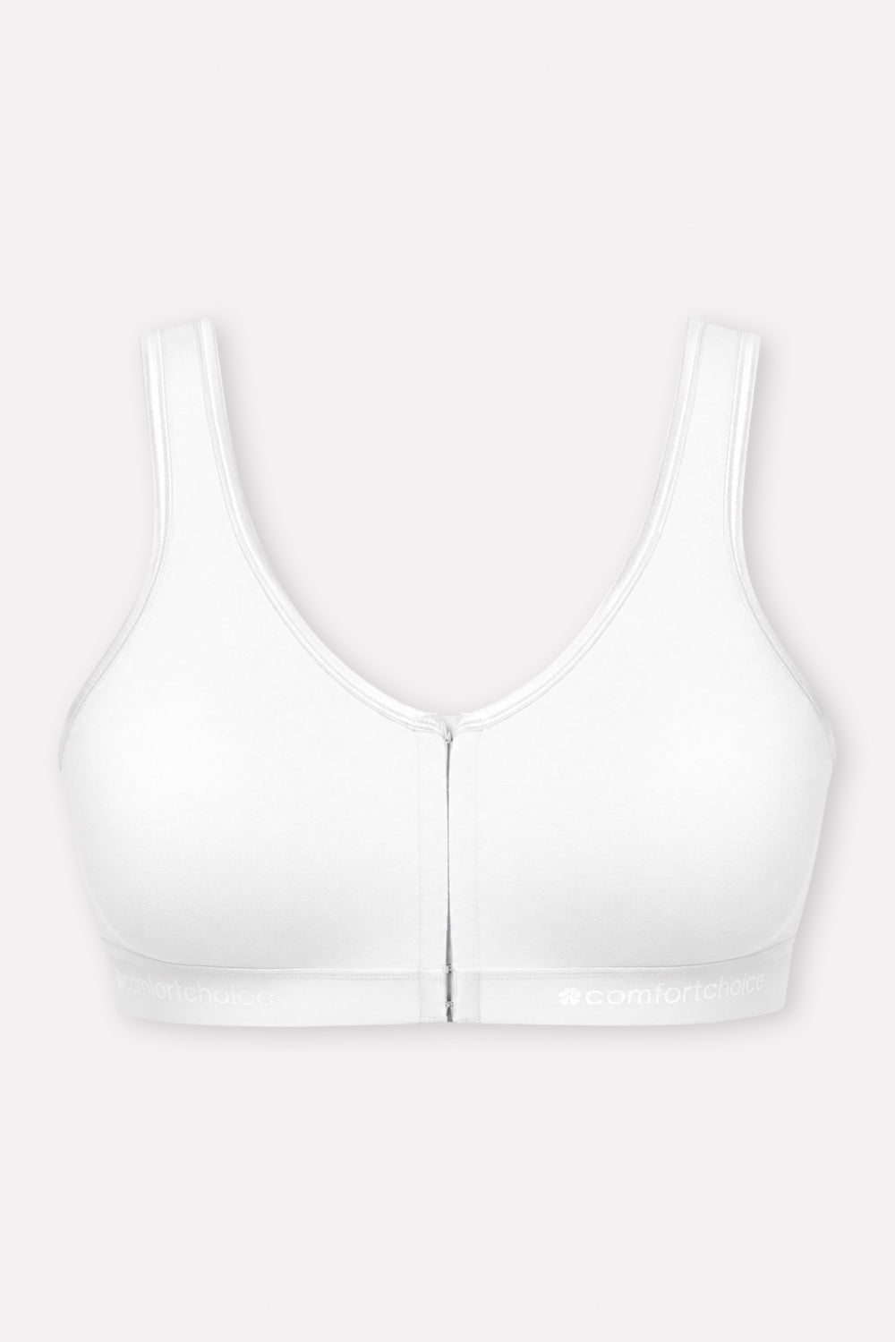 Womens Plus Size Wireless Front-Close Cotton Lounge Bra