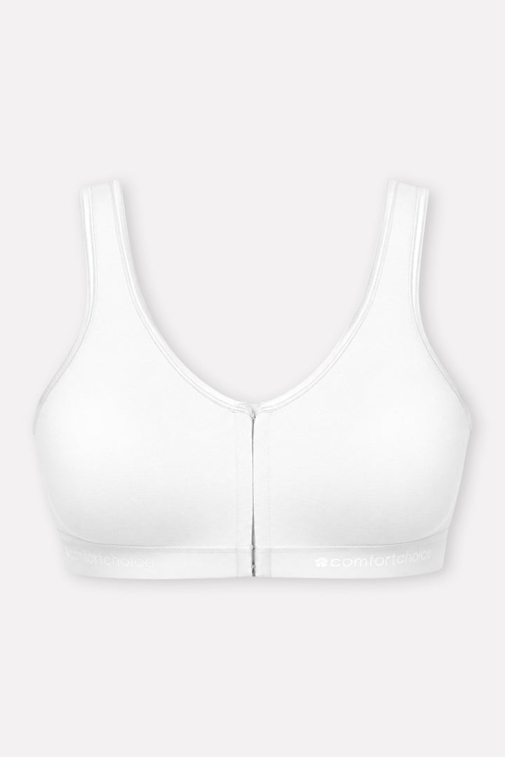 Womens Plus Size Wireless Front-Close Cotton Lounge Bra