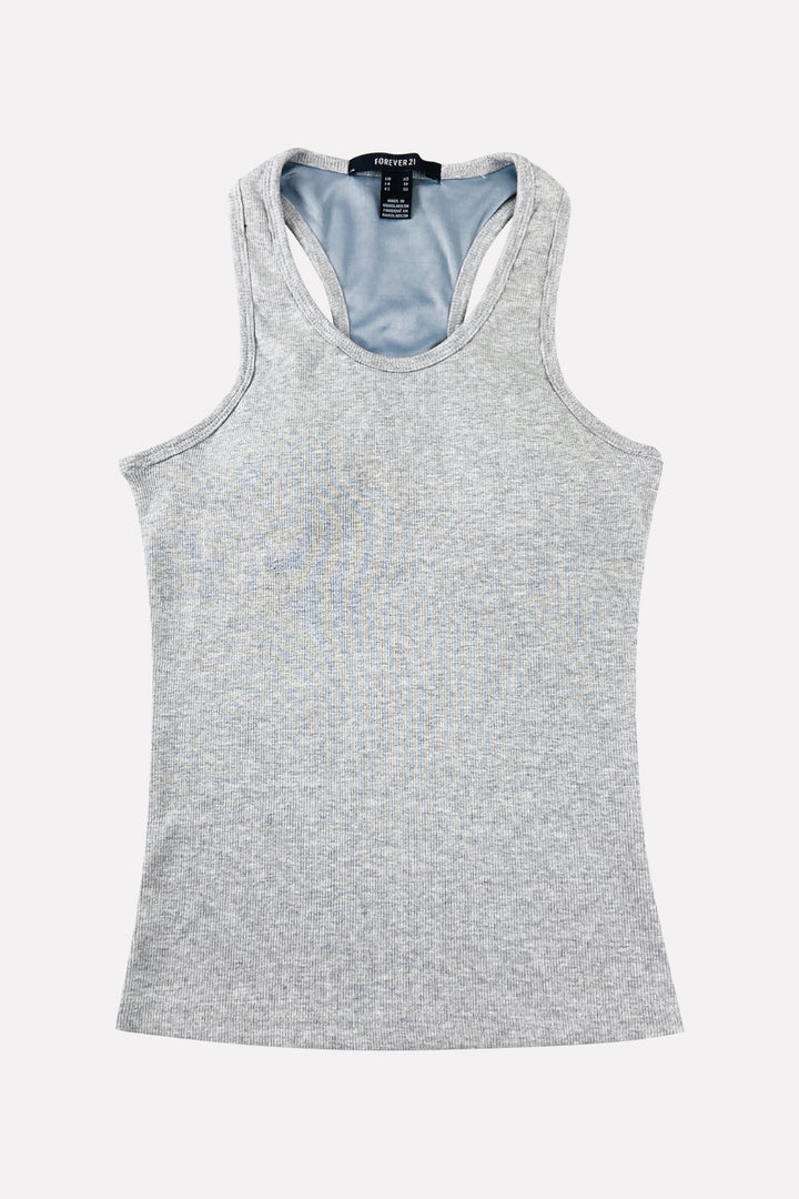 Womens Ribbed Built in Padded Bra Cotton Tank Top