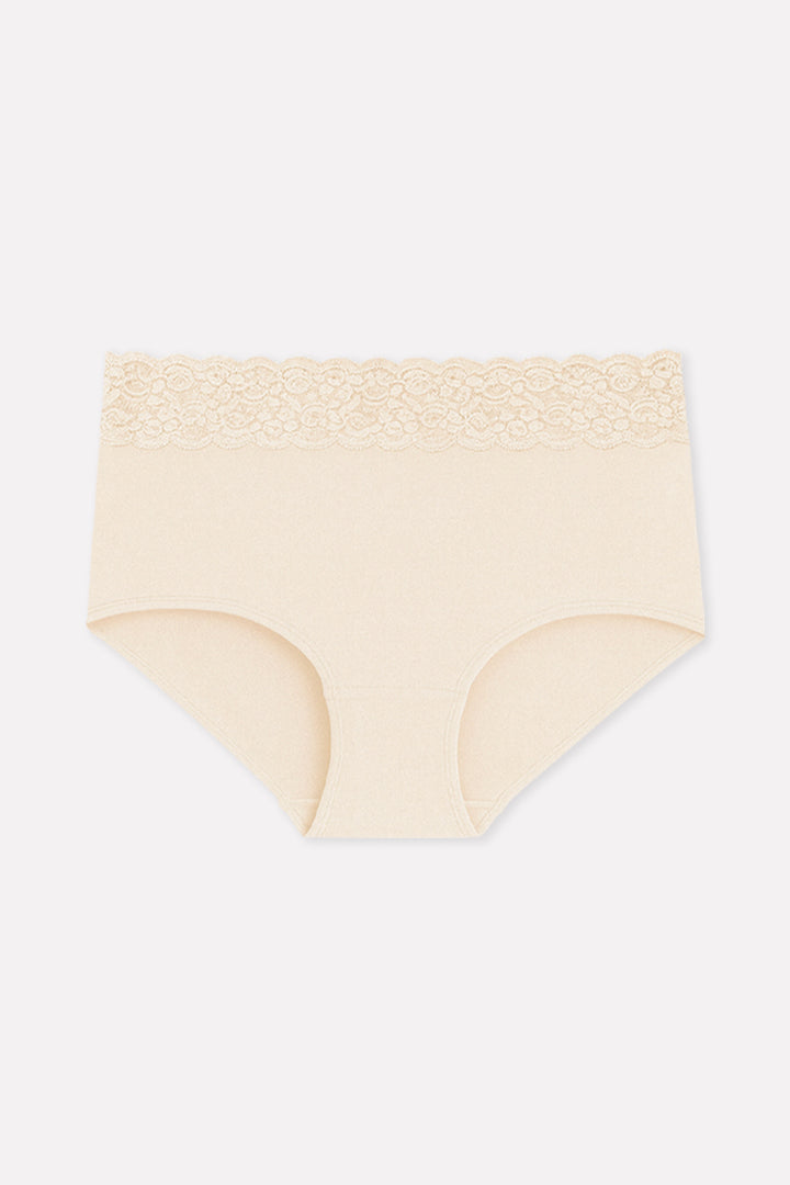 Womens Mid Waist Hipster Lace Brief Panty