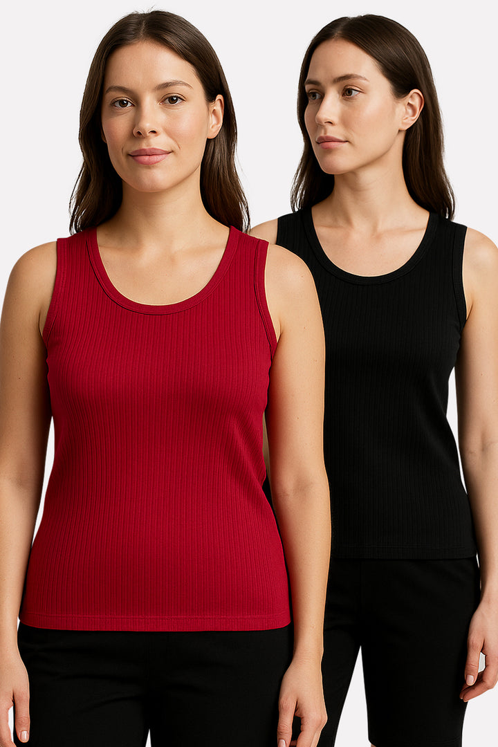 Women's Cotton Camisoles Solid Rib Tank Top