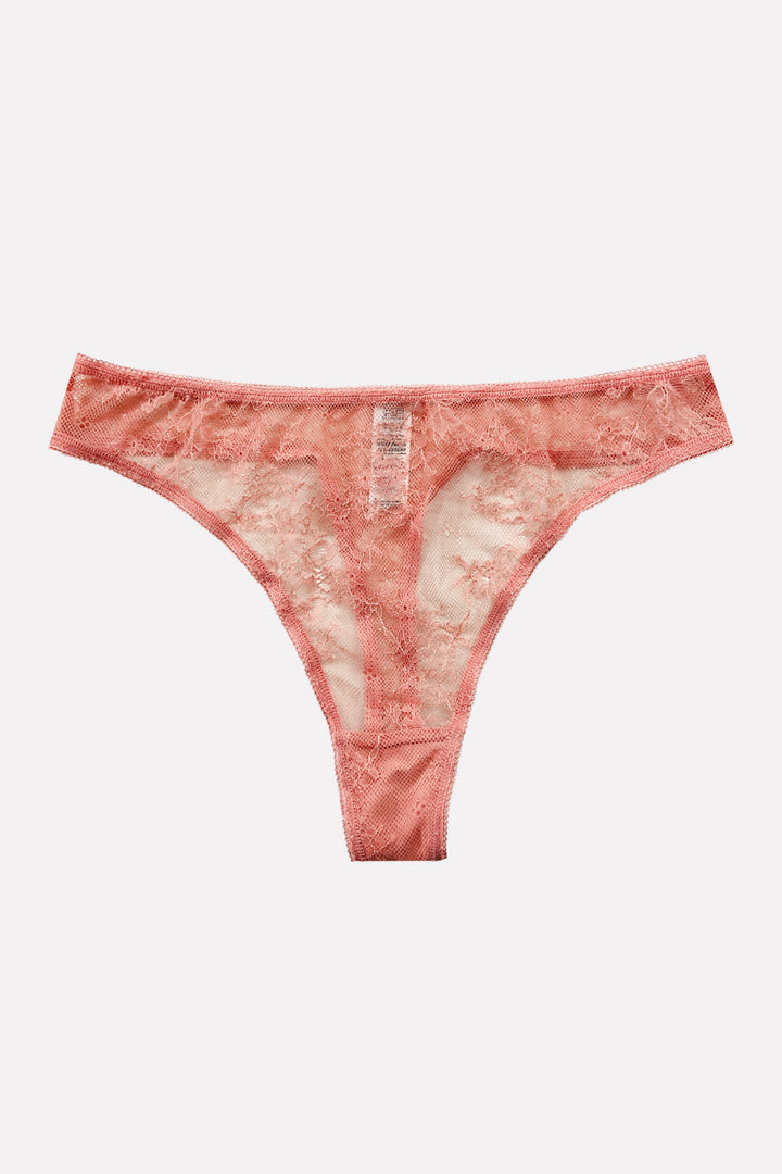 Ladies Mid Rise Lace Front Thong