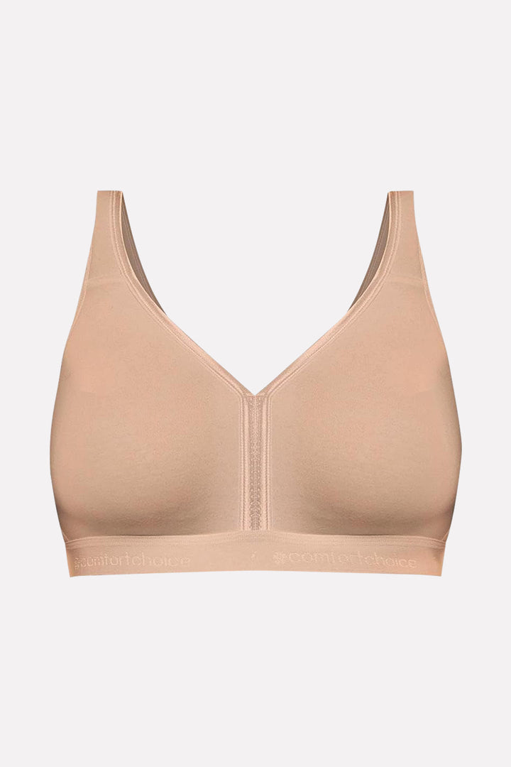 Womens Plus Size Wireless Back-Close Cotton Lounge Bra