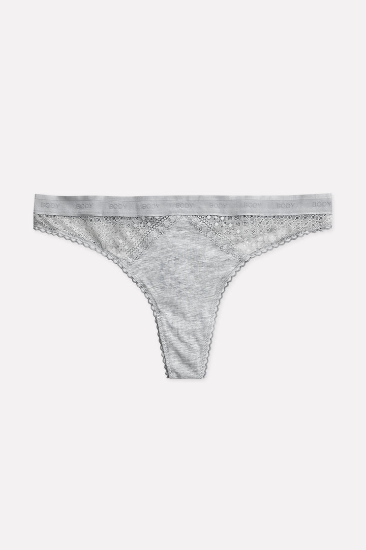 Ladies Mid Rise Cotton Lace Thong