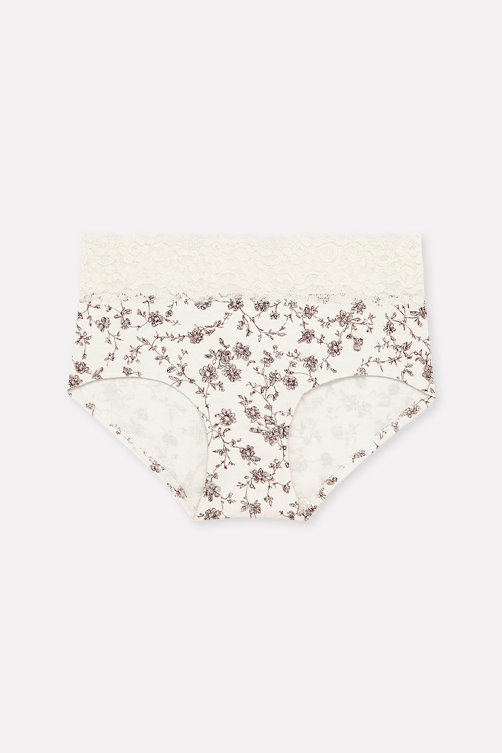 Womens Mid Waist Hipster Lace Brief Panty