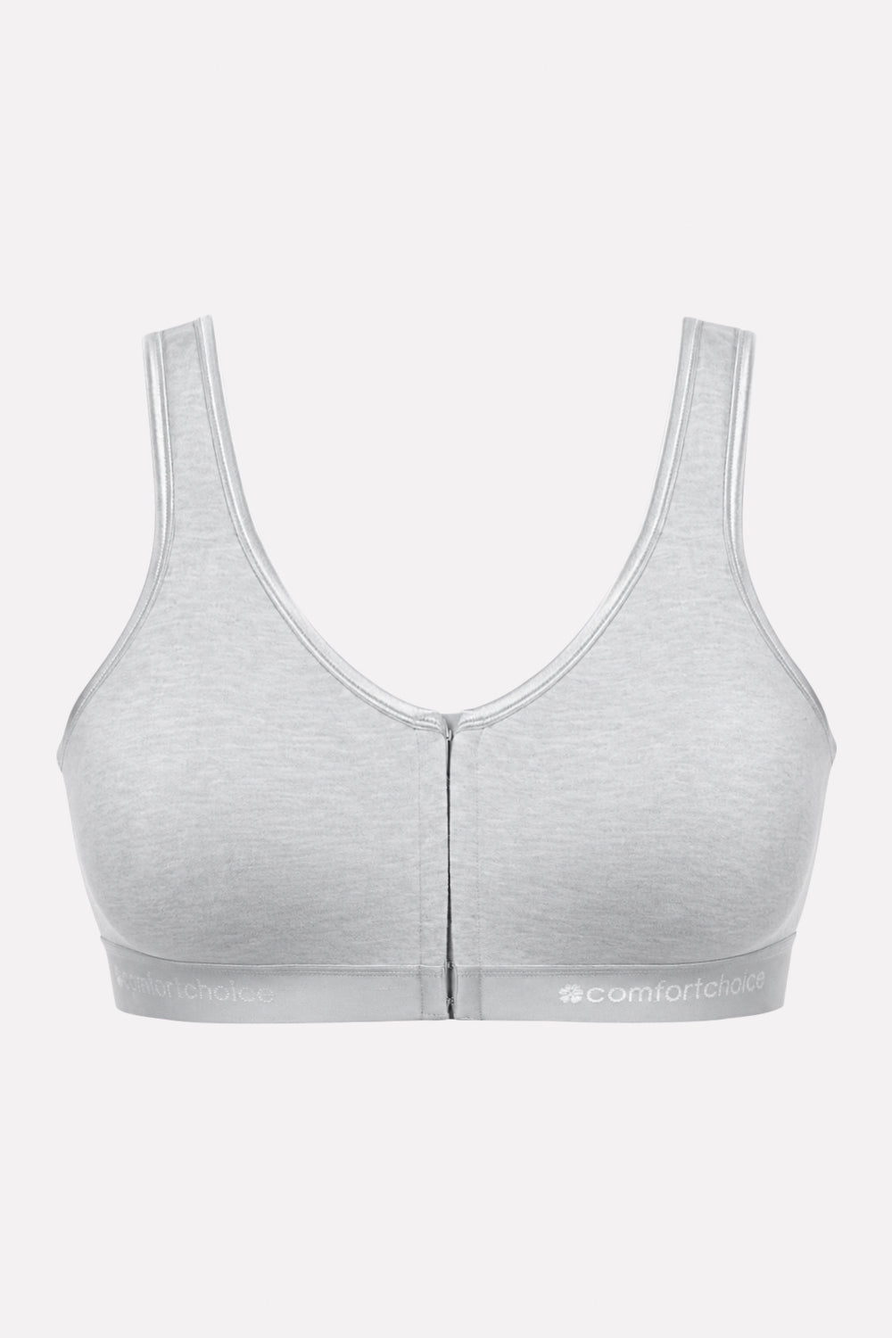 Womens Plus Size Wireless Front-Close Cotton Lounge Bra