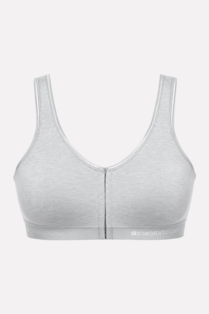 Womens Plus Size Wireless Front-Close Cotton Lounge Bra