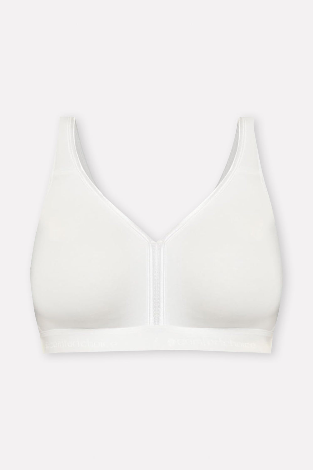 Womens Plus Size Wireless Back-Close Cotton Lounge Bra